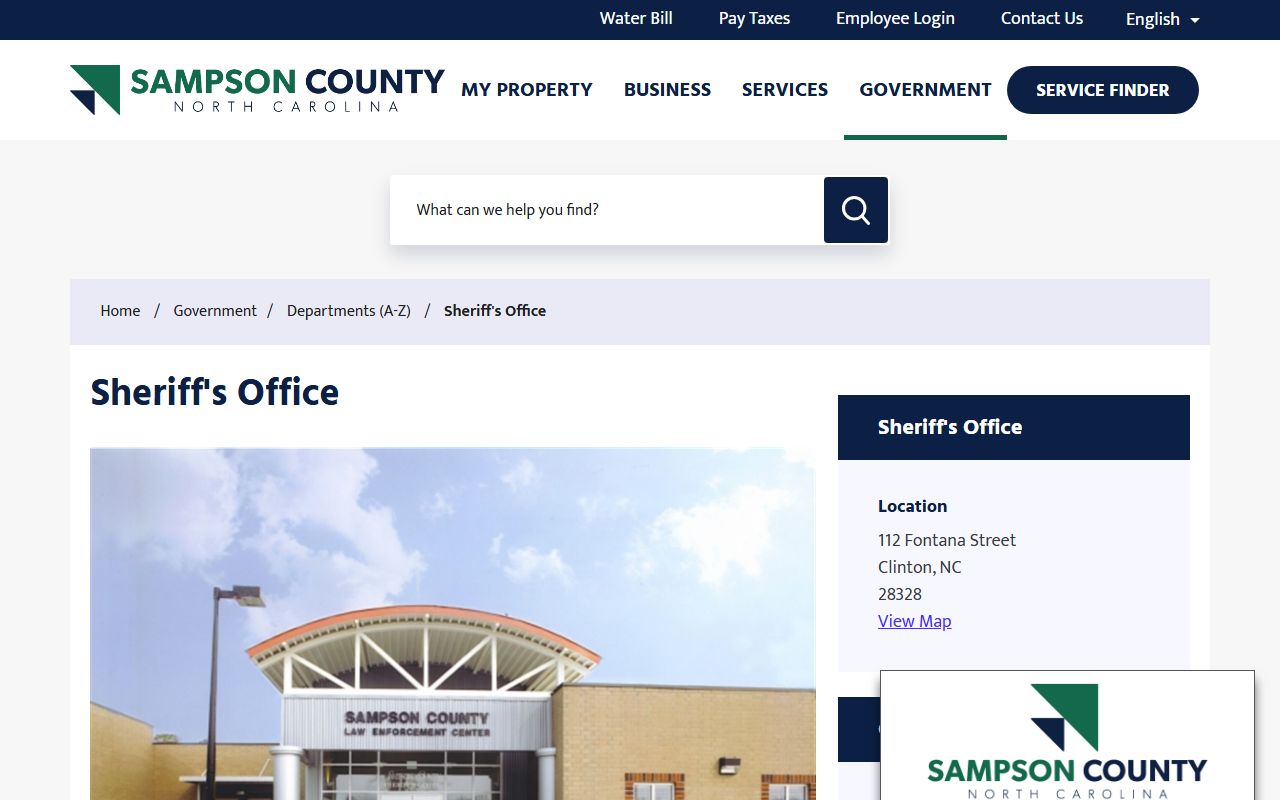 Sampson County arrest records Sheriff's Office criminal process