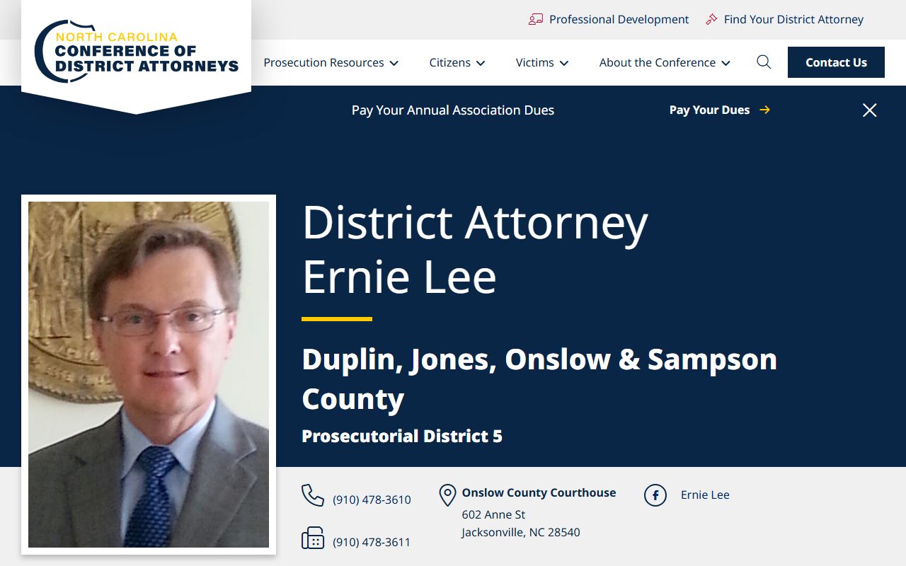 Sampson County criminal court records Prosecutorial District 5 district attorney