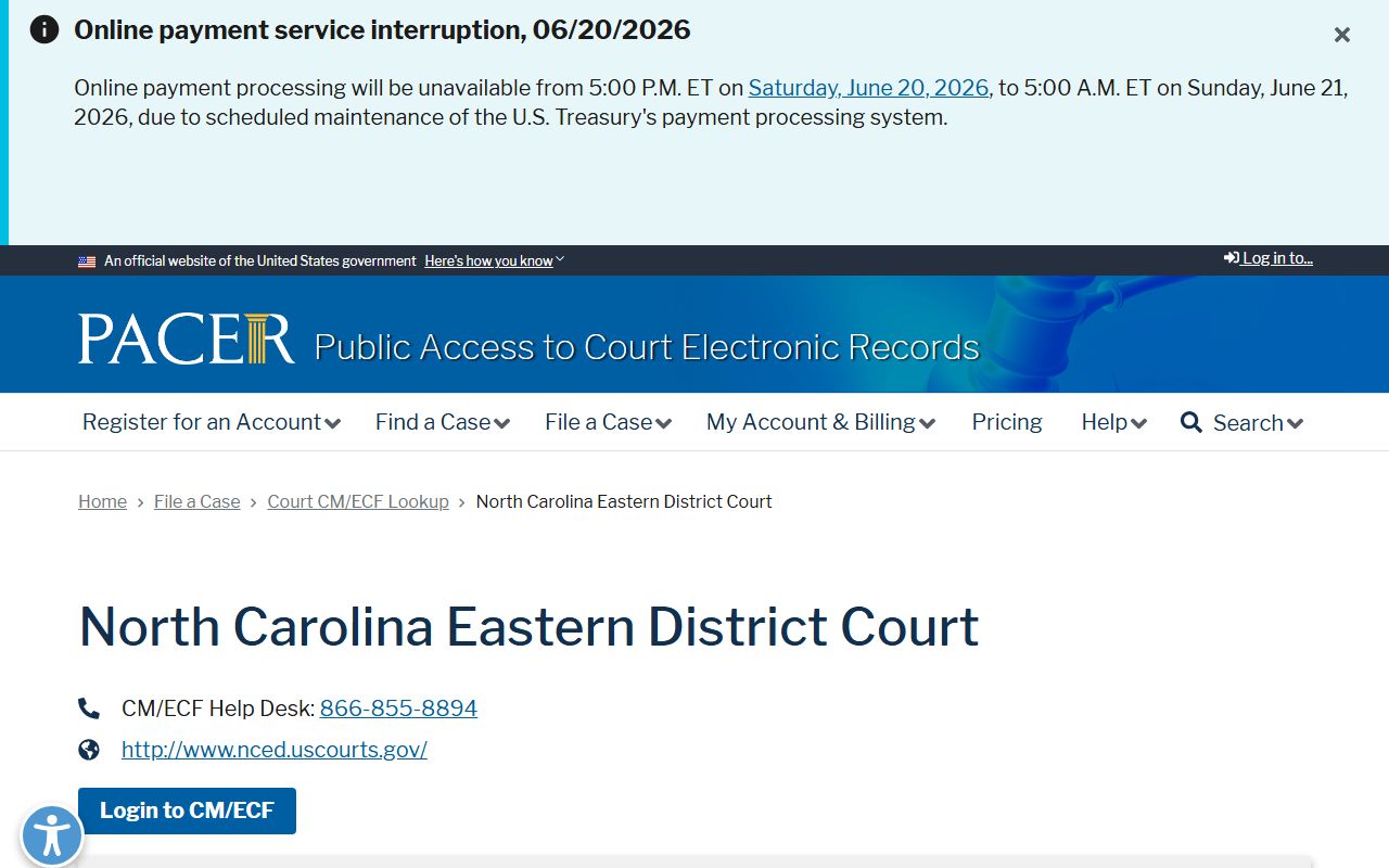 Sampson County district court records PACER federal lookup