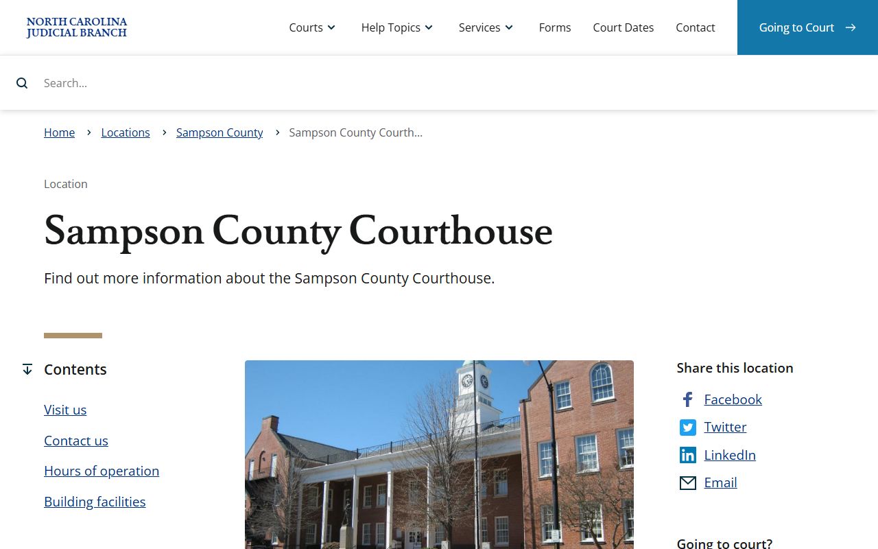Sampson County court records main courthouse information