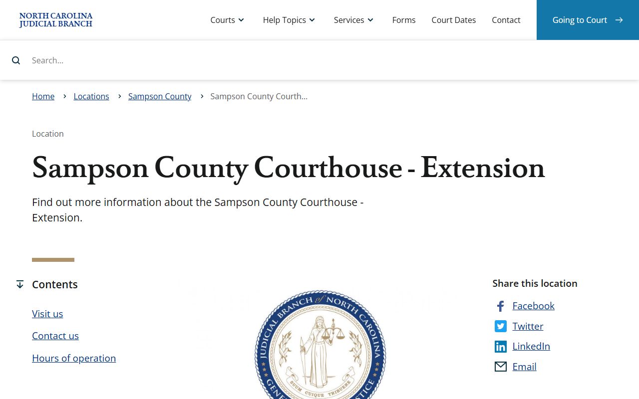 Sampson County court records courthouse extension information