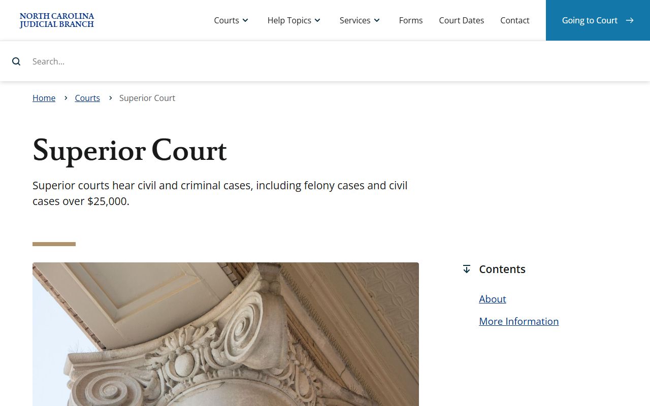 North Carolina Superior Court overview for warrant-related court records